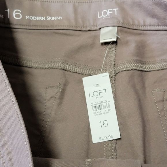 LOFT Taupe Modern Skinny Jeans NWT - Picture 13 of 13